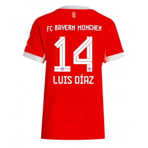 Lacne Ženy Futbalové dres Bayern Munich Luis Diaz #14 2025-26 Krátky Rukáv - Domáci